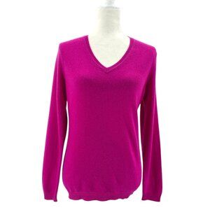 Charter Club Luxury Cashmere Womens Small Sweater V-neck Lightweight Magenta